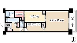 アデグランツ藤が丘 1LDKの間取図画像