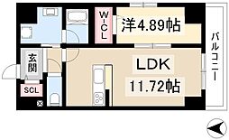 GRANDUKE栄elima 1LDKの間取図画像