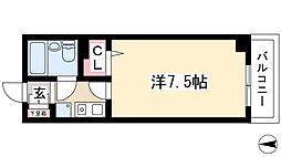 キングスコート今池 1Kの間取図画像