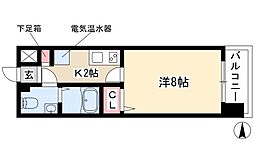 プレサンスmiu新栄 1Kの間取図画像
