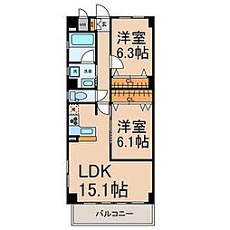 グローリア 2LDKの間取図画像