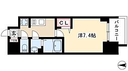 プレサンス桜通ベルノ 1Kの間取図画像