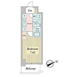 リバーコート砂田橋2 1Kの間取図画像