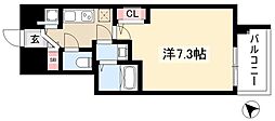 エスリード千種パークフロント 1Kの間取図画像