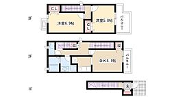 タウニーオウル 2DKの間取図画像
