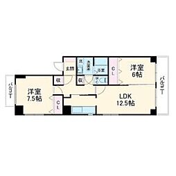 パークノヴァ猪高台 2LDKの間取図画像