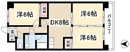 アビタシオン千種 3DKの間取図画像