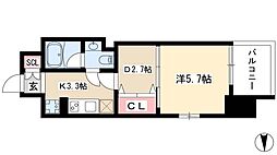 ブランシエスタ泉 1DKの間取図画像