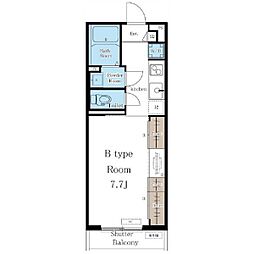 ラウレア小幡 1Kの間取図画像