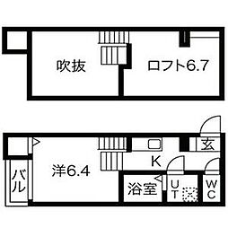 ルナフォルツァ新守西 1Kの間取図画像