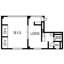 グランブルー 1LDKの間取図画像
