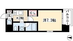 ライブコート泉 1Kの間取図画像