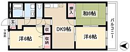 シモーヌ・ヴィーユB棟 3DKの間取図画像