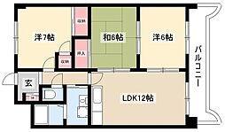 ハイウッド 3LDKの間取図画像