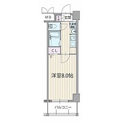 パルティール今池 1Kの間取図画像