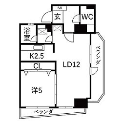 東和覚王山ヒルズ 1LDKの間取図画像