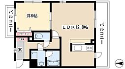 スプリング・ウエル 1LDKの間取図画像