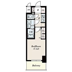 S-RESIDENCE星ヶ丘 1Kの間取図画像