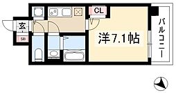 エスリード千種パークフロント 1Kの間取図画像