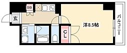 STUDIOKANAREBASHI 1Kの間取図画像