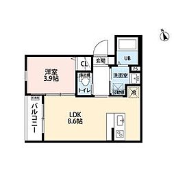 robot home 新守山 1LDKの間取図画像