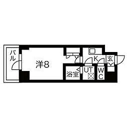 エスリード栄クロスシティ 1Kの間取図画像