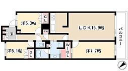 プライムメゾン富士見台 3LDKの間取図画像