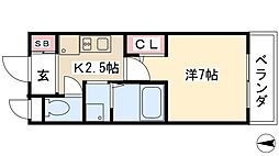 リアライズ代官町 1Kの間取図画像
