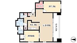 パシフィックコンフィート丸の内 2LDKの間取図画像