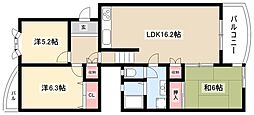 ヴィラ若葉台 3LDKの間取図画像