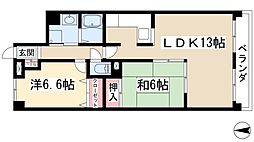 アソシア高社 2LDKの間取図画像