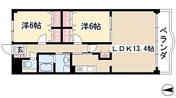 リーフマンショングランディア 2LDKの間取図画像