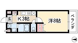 シテイライフ明が丘 1Kの間取図画像