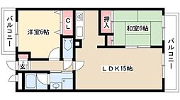 ラフォーレ一社 2LDKの間取図画像
