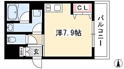 レジディア高岳 ワンルームの間取図画像