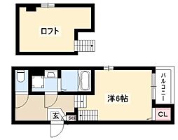 ハーモニーテラス千種 ワンルームの間取図画像