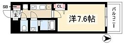 プレサンス上前津オレシア 1Kの間取図画像