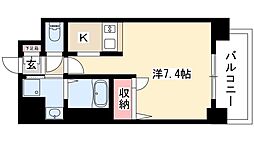 プレサンスナゴヤ桜通ビッグビート 1Kの間取図画像