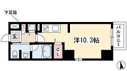 ワイズキマブリ ワンルームの間取図画像