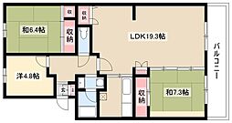 ベルコート小幡 3LDKの間取図画像