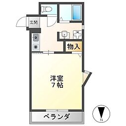DWELLGOKENYA 1Kの間取図画像