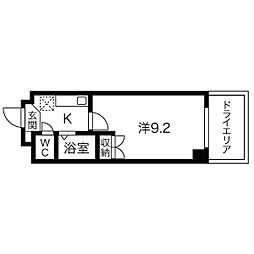シテイライフ田代 1Kの間取図画像
