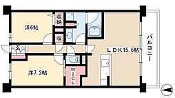 アデグランツ藤が丘 2LDKの間取図画像