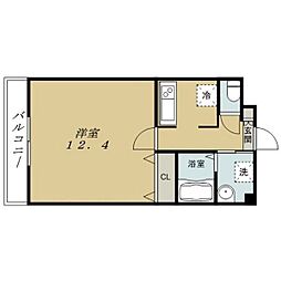 鶴羽之彩 1Kの間取図画像