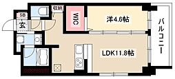 フェリシア恵方 1LDKの間取図画像