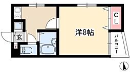 アビニヨン千種 1Kの間取図画像