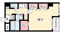 ドルフィン千種 1Kの間取図画像