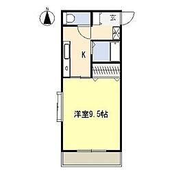 スカイコート本郷 1Kの間取図画像