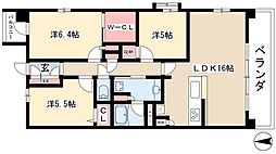 アデグランツ藤が丘 3LDKの間取図画像