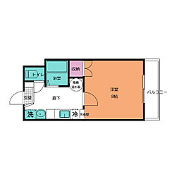 シャテロ 1Kの間取図画像
